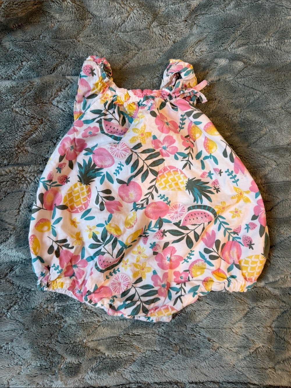 Tommy Bahama Pastel Floral Baby Bubble Romper - White, Pink, Yellow, Teal